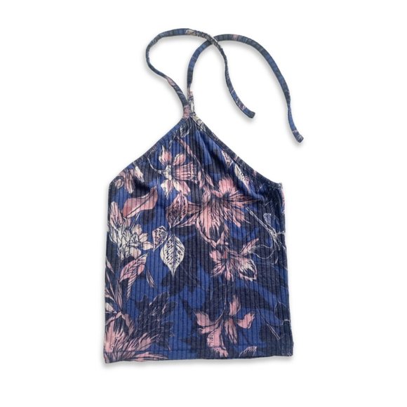 ME TO WE - 90's Purple floral halter top - Picture 3 of 4